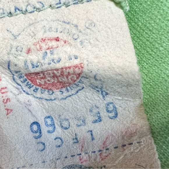 VINTAGE 60s 70s pistachio mint full length maxi gown formal dress beaded MCM - Picture 12 of 17